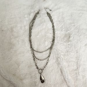 Gently used Maurices Trio Silver color 10 in metal chain necklace